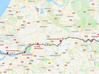 Karte der Etappen vom Rhein in den Niederlanden