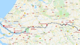 Karte der Etappen vom Rhein in den Niederlanden